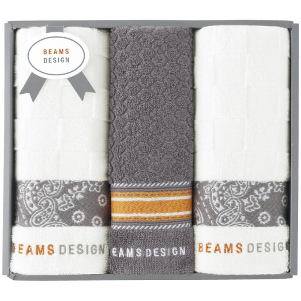 画像1: BEAMS DESIGN・チェッカーバンダナ・フェイスタオル2P＆タオルハンカチ【C6050557】 (1)