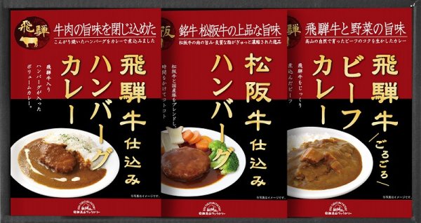 画像1: 飛騨高山ファクトリー　松阪牛・飛騨牛仕込み　ハンバーグ＆カレー詰合せ【YG036360】 (1)